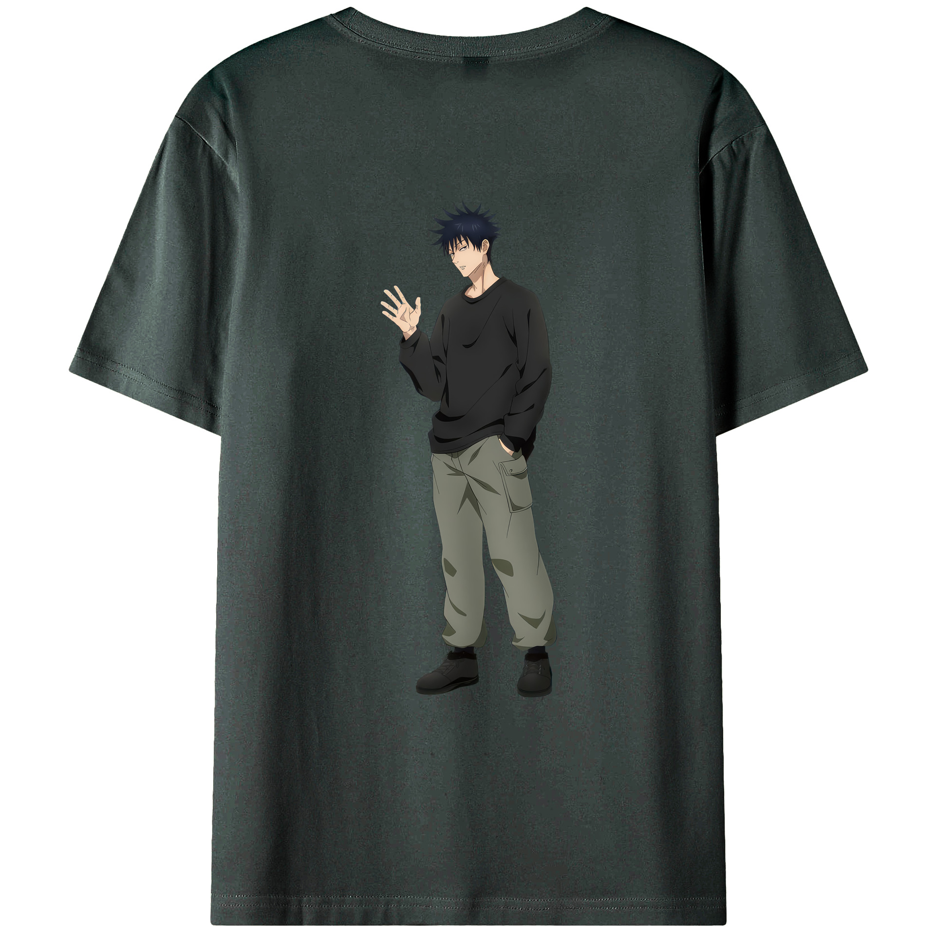 （画像用） 呪術廻戦 Jujutsu Kaisen 綿100％ メンズ半袖Tシャツ（バックプリント） 通気性